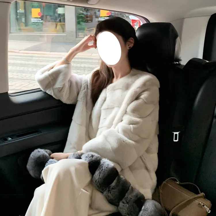 人造皮草 2025冬时尚年轻款水貂环保皮草外套女精致优雅貂皮大衣