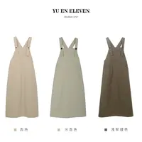 YUENELEVEN屿恩【背带长裙】百搭简约长款显瘦休闲背带连衣裙宽松