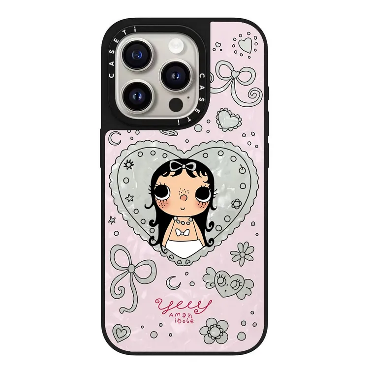 CASETi联名小玉yuy可爱女孩爱心甜心丝带适用iPhone16ProMax壳苹