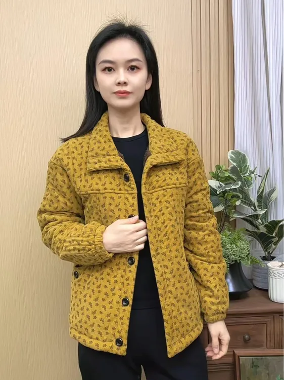 2025秋冬加绒加厚宽松版棉服时尚百搭休闲洋气上衣不挑年龄