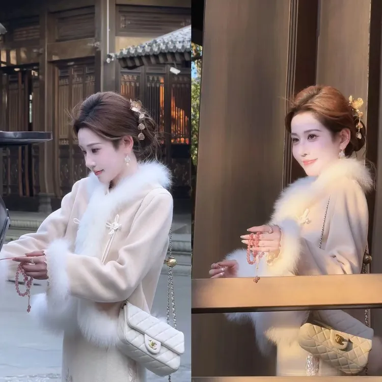 【婷婷】《念念不忘》 短款狐狸毛羊毛皮草外套 TT2SDTY2529