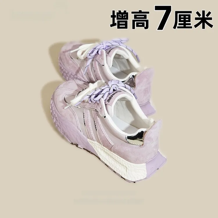 超火内增高德训鞋女2025春新款运动休闲鞋轻便百搭透气阿甘鞋