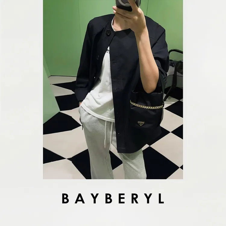 BAYBERYL老贝大口袋风衣侧门襟A字休闲圆领25秋外套FY5E1915