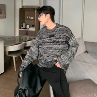 一轩轩轩【云感守护】秋季绒感混色男休闲长袖毛衣羊毛针织衫72611