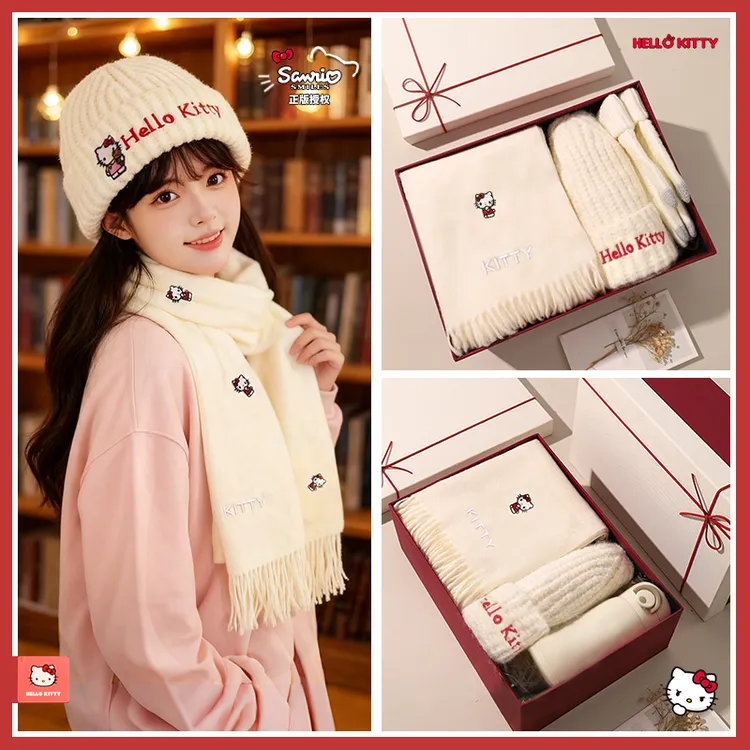 hellokitty系列生日礼物女生围巾女冬季送女友女朋友实用新年礼盒