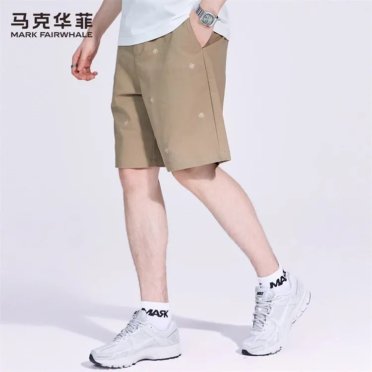 【散点刺绣】马克华菲凉感休闲短裤男2025夏季新款潮流青年五分裤