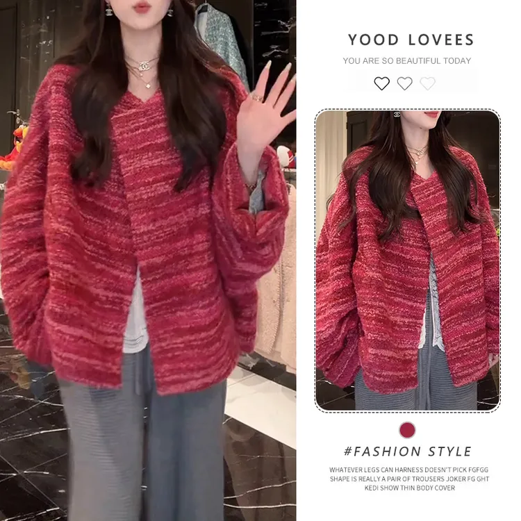 知性风女装小香风外套2025春秋新款高级感时髦感洋气衣服针织上衣