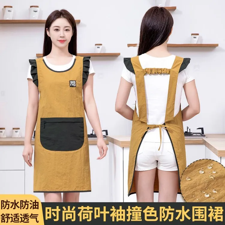 防水坎肩围裙厨房专用家用做饭防油马甲围腰女餐饮干活上班工作服