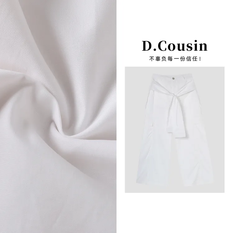 D.cousin  夏季新款美式复古工装休闲裤女显瘦阔腿弯刀裤 2997