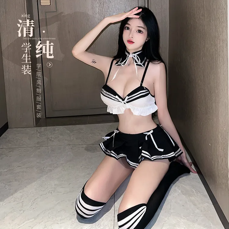 涤纶三点式表演服装林林婷舞台装制服纯角色扮演可爱欲校园JK性感