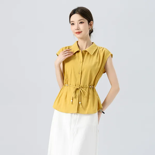 燕苹夏季新款百搭可调节收腰修身显瘦薄款凉感透气气质开衫HX06-3
