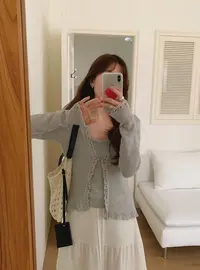 1172  韩系百搭重工手钩花边针织上衣 vvs