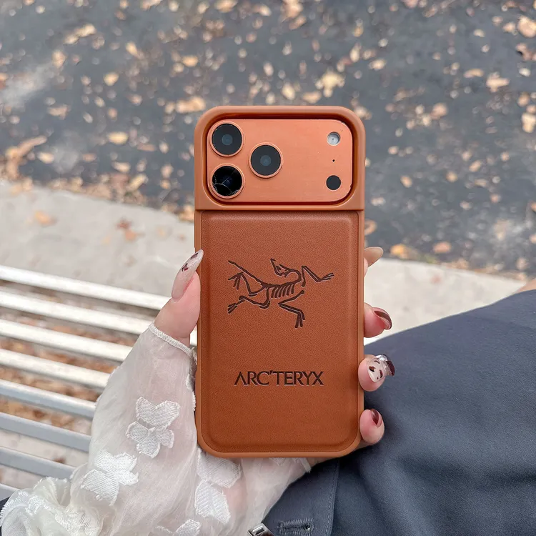 潮牌始祖鸟适用苹果17pro皮质15新款iphone16 promax手机壳高级感