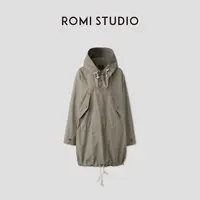 ROMI STUDIO“随性自在”全棉挺括自然纹理落肩宽松风衣 RWCAWU5358