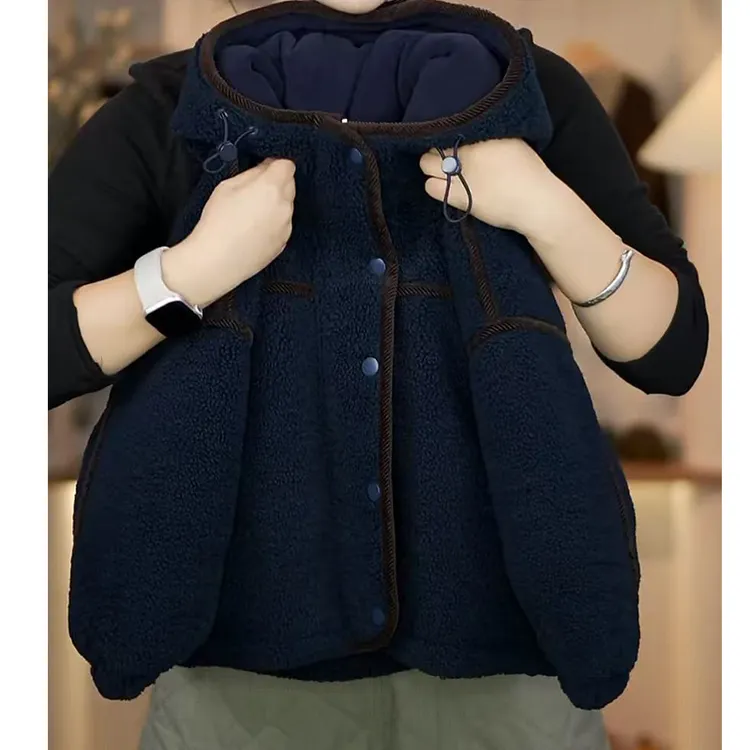 男女童冬季新款加绒加厚连帽厚款秋冬普通毛毛衣外套男童休闲潮流