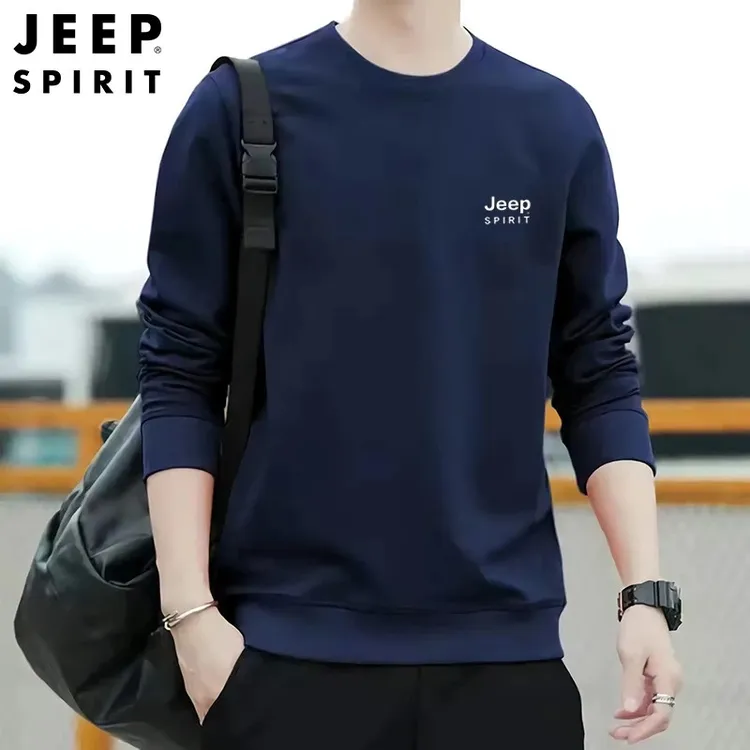 JEEPSPIRIT吉普卫衣男25年新款圆领春秋季男上衣长袖套头时尚百搭