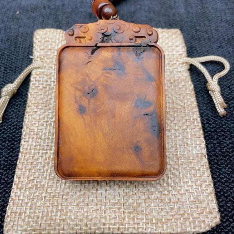 非金属木质吊坠 项链项坠枣木无事牌挂坠饰品配饰复古雕刻