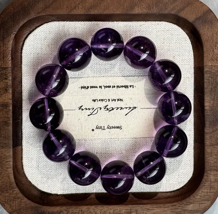 合成金属锆石手链 巴西紫水晶招财九紫离火年上岸转运