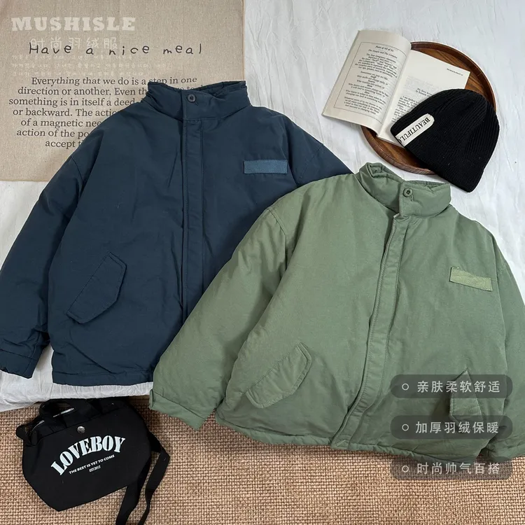 阿又冬季童装儿童男童中大童亲子立领羽绒服83335D