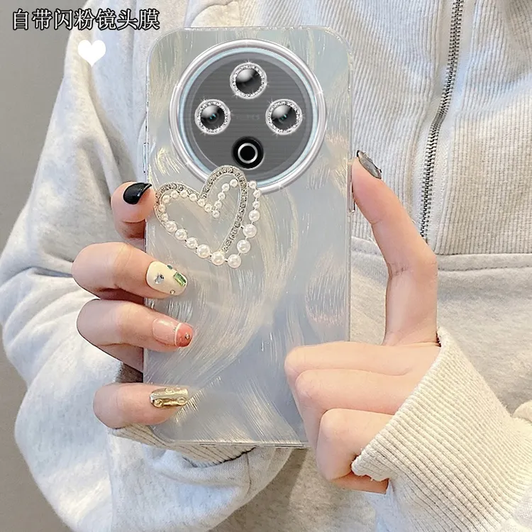 自带镜头膜VIVOY500手机壳羽纱珍珠爱心V2506A软壳Y500全包防摔5G