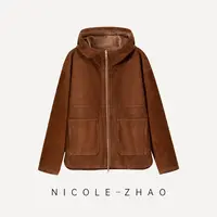（预售）【贵姐NICOLE】进口无镉工艺经典时尚百搭绒面皮外套5NWP066