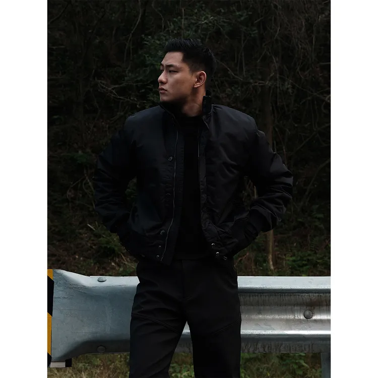 GTAL25AW美式休闲美剧夹棉短款外套立领保暖印花街头风夹克上衣