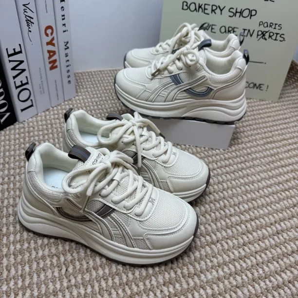 厚底老爹鞋女2025新款爆款百搭透气网面运动休闲鞋