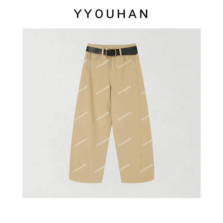 月月 2025秋冬新极简风款加绒厚款直筒窄版百搭牛仔裤 2511C7428