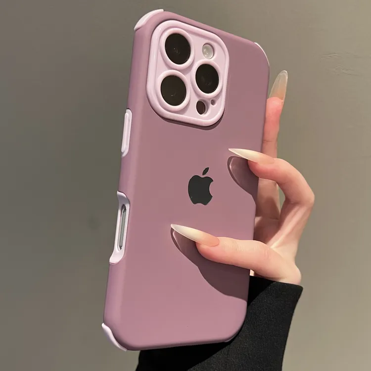 高级撞色肤感二合一防摔适用苹果17promax手机壳性iPhone16简约15