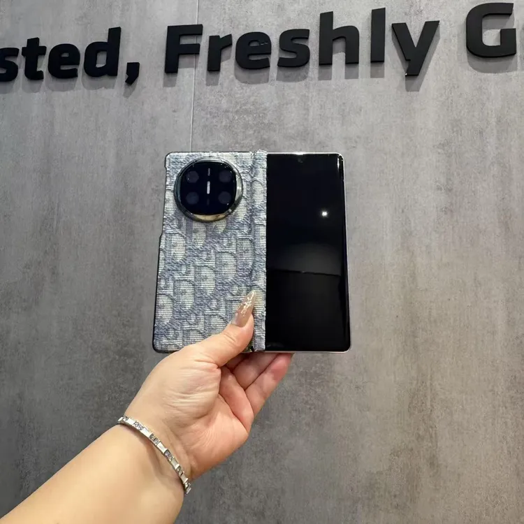 适用于华为Matex6/Matex5时尚字母编织面料中轴折叠手机套优品