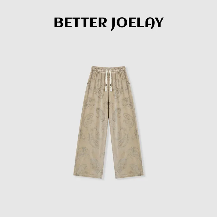 BETTER JOELAY-【素花荡漾】高级直筒裤子宽松百搭休闲KKH2366