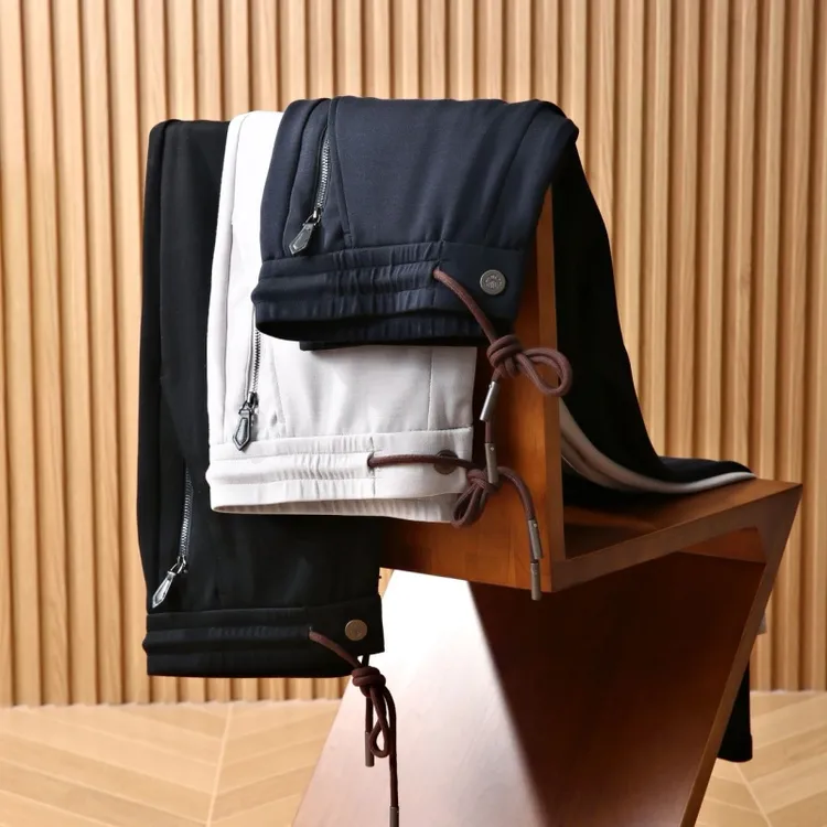 【凉感奢肤】夏季柔滑立体剪裁休闲裤/男女轻薄抽绳面膜裤 C2105