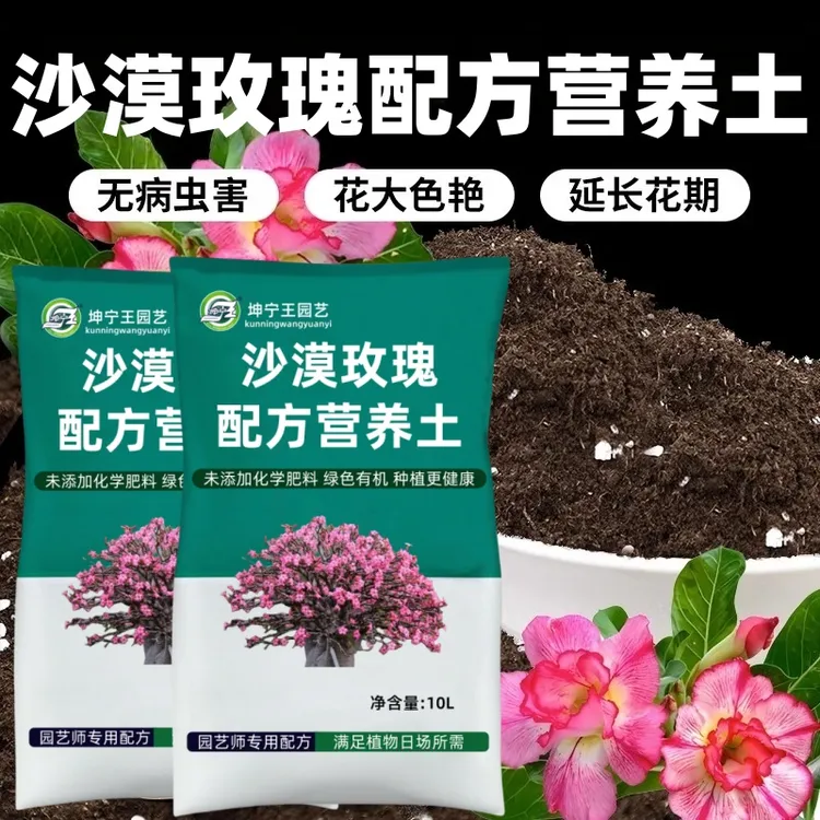 种沙漠玫瑰专用土营养土盆栽土养花专用通用型花卉土壤肥料种植土