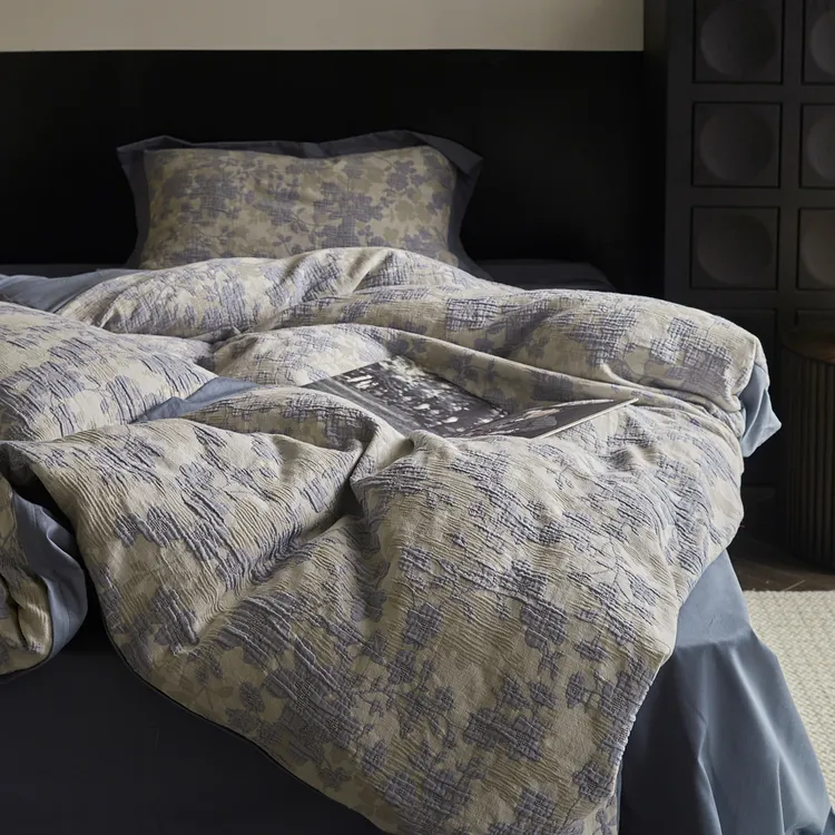 中古风丨高品质纯棉全棉四件套床单被套复古色织提花高级感四件套