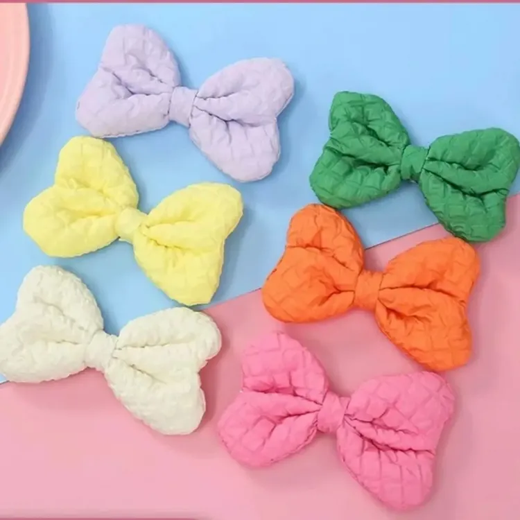 【六八顺】大号韩版糖果色立体充棉蝴蝶结褶皱布艺装饰