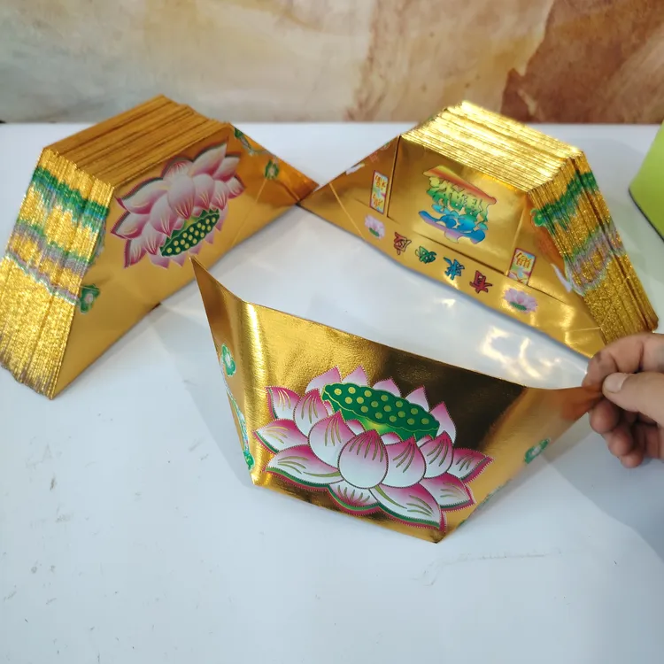 高亮彩印莲花款手工折纸半成品尺寸28*31