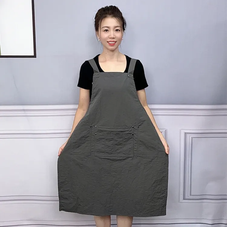 加长加肥透气防泼水围裙厨房做饭防油污餐厅奶茶店男女上班工作服