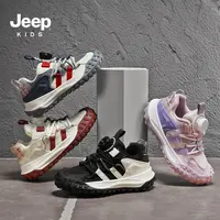 JEEP儿童运动鞋男童女童秋季网面2025新款软底防滑休闲跑步鞋男孩