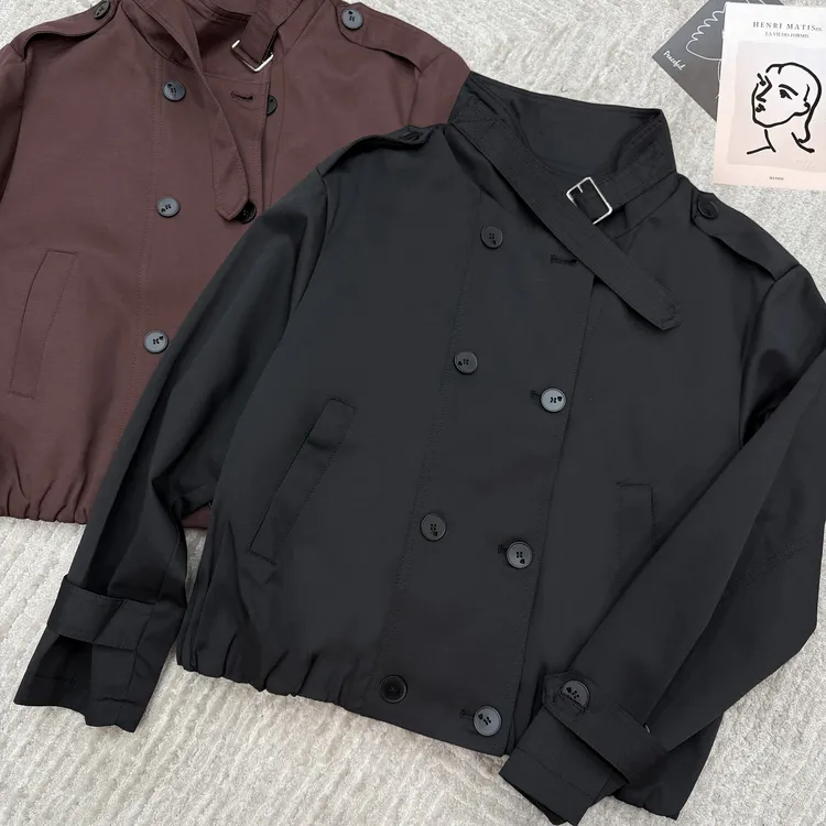2025春季新品时尚百搭显瘦休闲简约设计感冲锋衣女士外套上衣7834