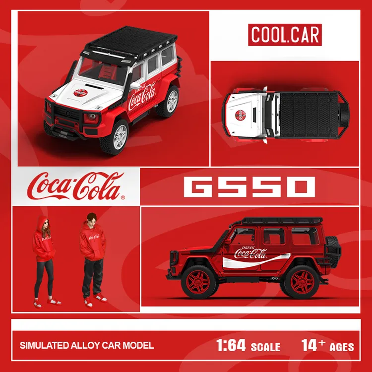 CoolCar1:64奔驰巴博斯G550可口可乐仿真合金汽车模型