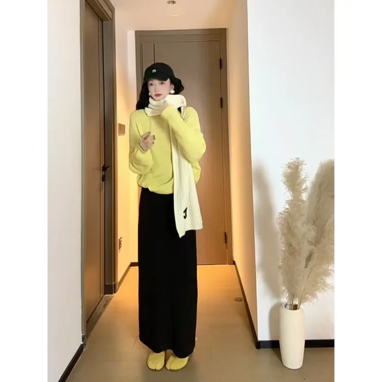 秋季多巴胺韩系慵懒风气质长袖针织上衣B036 B071