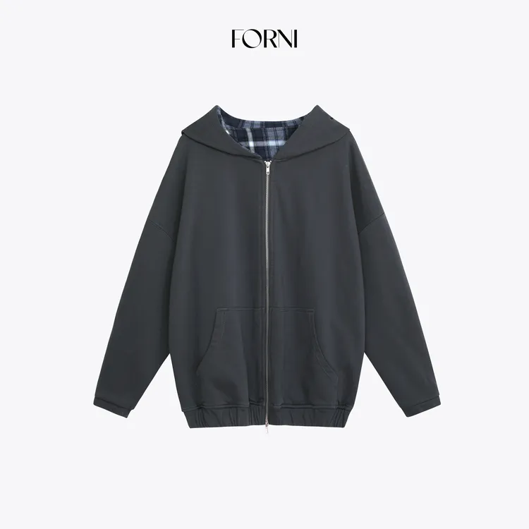 留子cleanfit 100全棉格纹卫衣卫裤套装