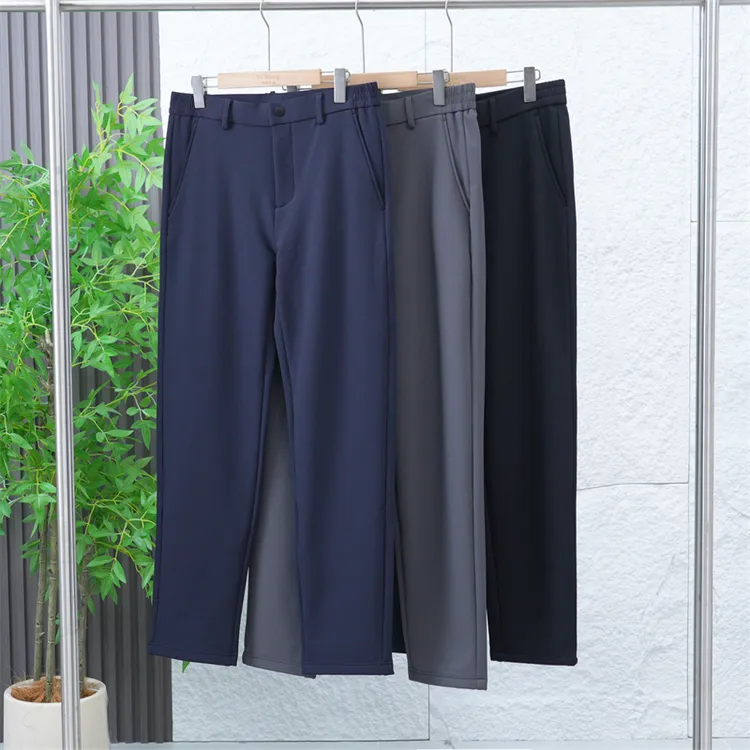 秋冬男士简约纯色修身直筒商务休闲百搭加绒保暖休闲裤Z1965-8103