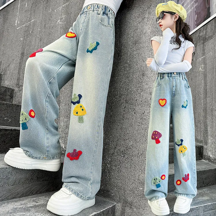 女童牛仔裤2025新款女孩春秋洋气时髦儿童秋冬裤子今年流行爆款