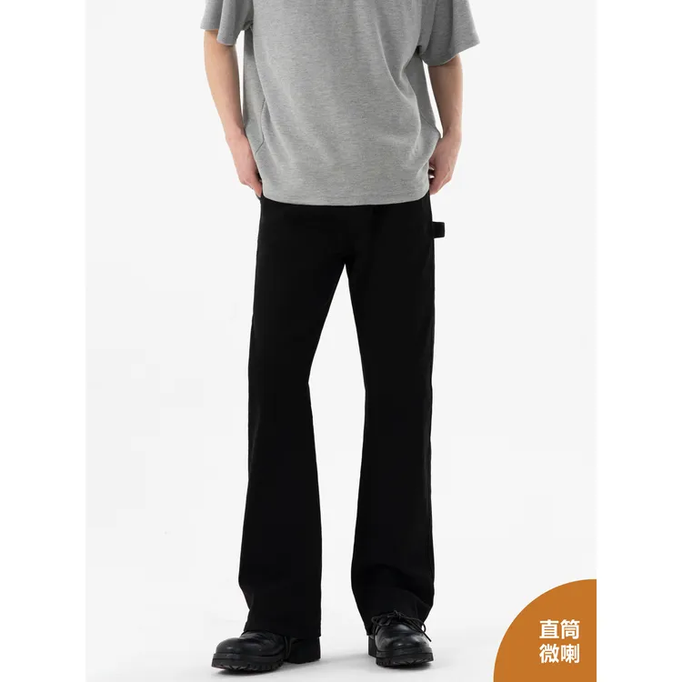 怪兽实验室美式高街潮流517版型显瘦直筒微喇弹力百搭牛仔裤