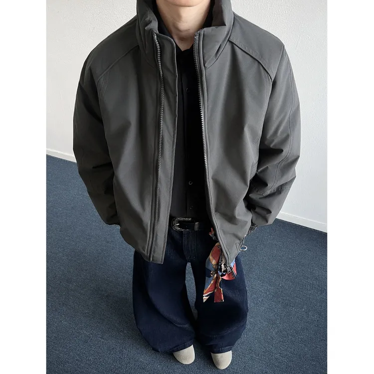 美式三防工装立领夹克棉服情侣教练棉衣外套冬宽松百搭冲锋衣潮