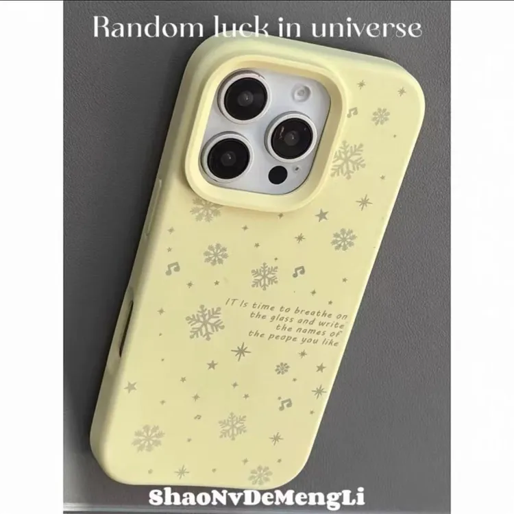冬日星星雪花适用苹果17Pro液态硅胶手机壳iPhone16简约15防摔13