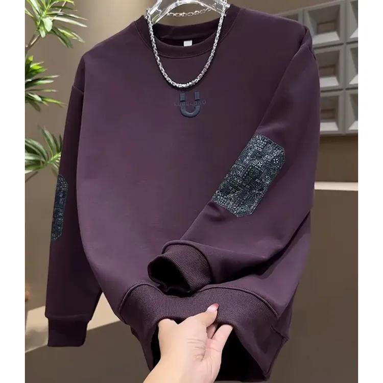 2025新款加绒加厚卫衣男士潮流时尚高级感长袖上衣男装打底衫潮牌