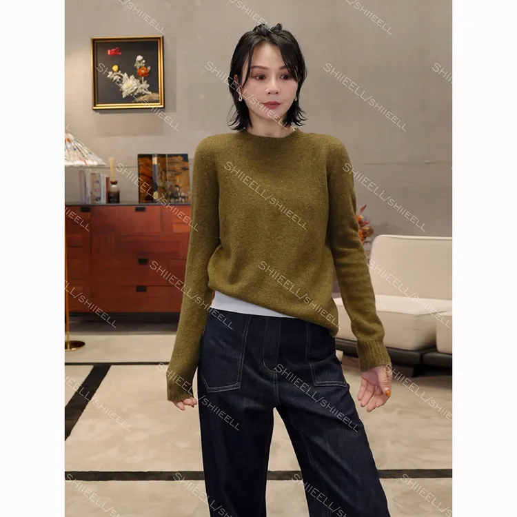 SHIIEELL【无缝彩点】轻装滑秋季多色百搭设计圆领针织毛衫Z9902