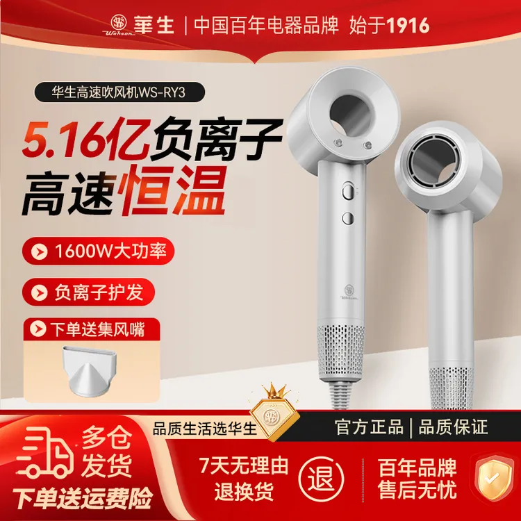 wahson/华生家用风筒护发理发店专用大功率风力专业吹风机RY3